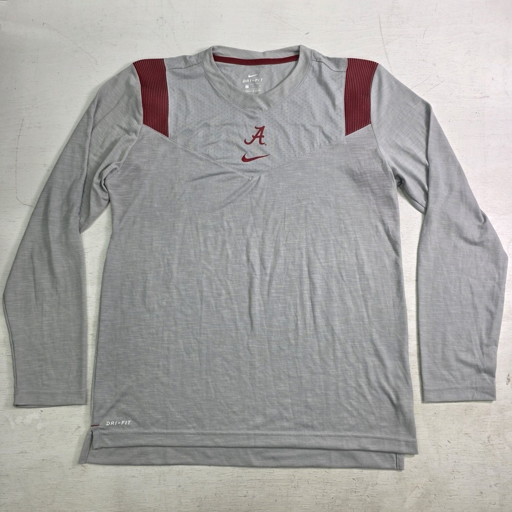Alabama Crimson Tide Nike Sideline UV Performance Long Sleeve T-Shirt Mens L EUC